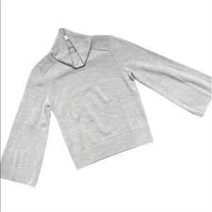 LULULEMON Grey Knit Cowl Neck Bell Sleeve Sweater
